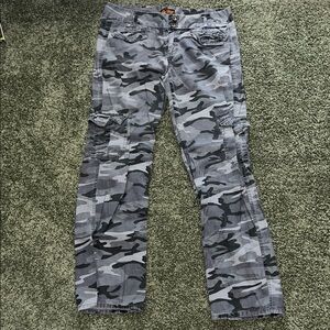 BeBop Gray Camouflage Pants 90s, Y2K